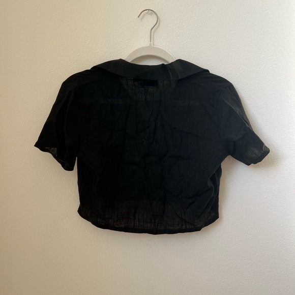 NWT Princess Polly Black Button-up Crop Top - Picture 2 of 5
